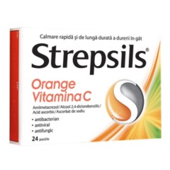 Strepsils Orange Vitamina C 24 pastile Reckitt Benckiser